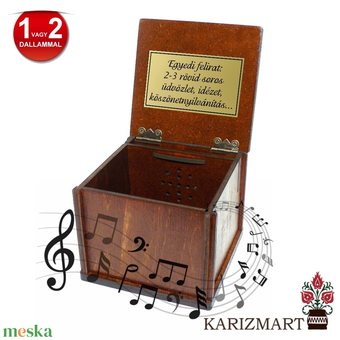  Zenélő doboz Zenedoboz Karácsonyi képpel #ZD01-14 - otthon & életmód - dekoráció - asztal és polc dekoráció - zenedoboz - Meska.hu