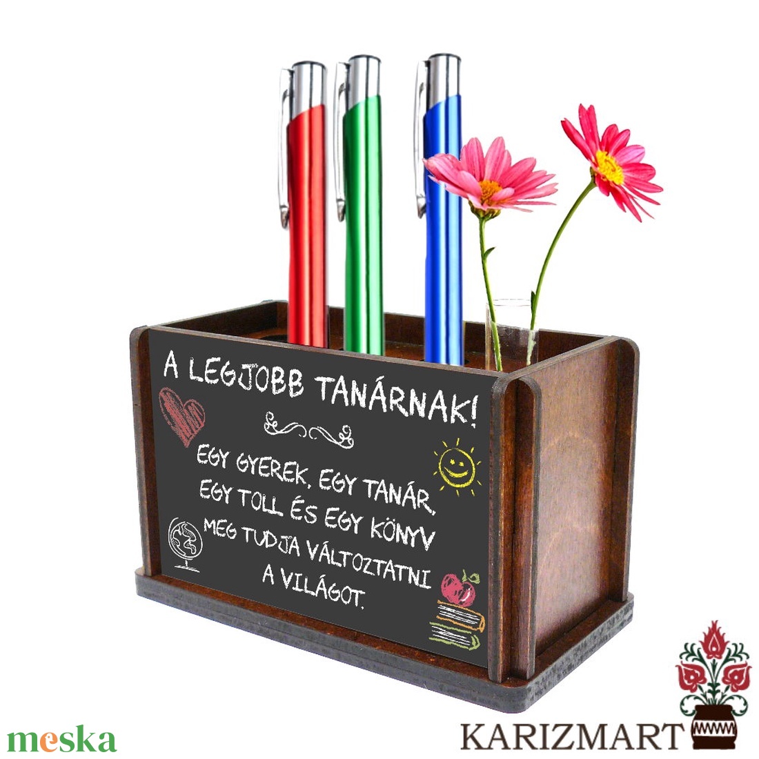 Ajándék tanárnak Írószertartó, tolltartó, egyedi felirattal, virágtartóval golyóstollal #IT01-01 - otthon & életmód - papír, írószer - tolltartó & ceruzatekercs - Meska.hu Ajándék tanárnak Írószertartó, tolltartó, egyedi felirattal, virágtartóval golyóstollal #IT01-01 - otthon & életmód - papír, írószer - tolltartó & ceruzatekercs - Meska.hu