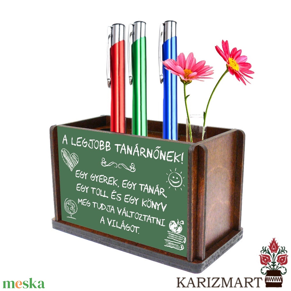 Ajándék tanárnőnek Írószertartó, tolltartó, egyedi felirattal, virágtartóval golyóstollal #IT01-04 - otthon & életmód - tárolás & rendszerezés - íróasztali tároló - Meska.hu Ajándék tanárnőnek Írószertartó, tolltartó, egyedi felirattal, virágtartóval golyóstollal #IT01-04 - otthon & életmód - tárolás & rendszerezés - íróasztali tároló - Meska.hu