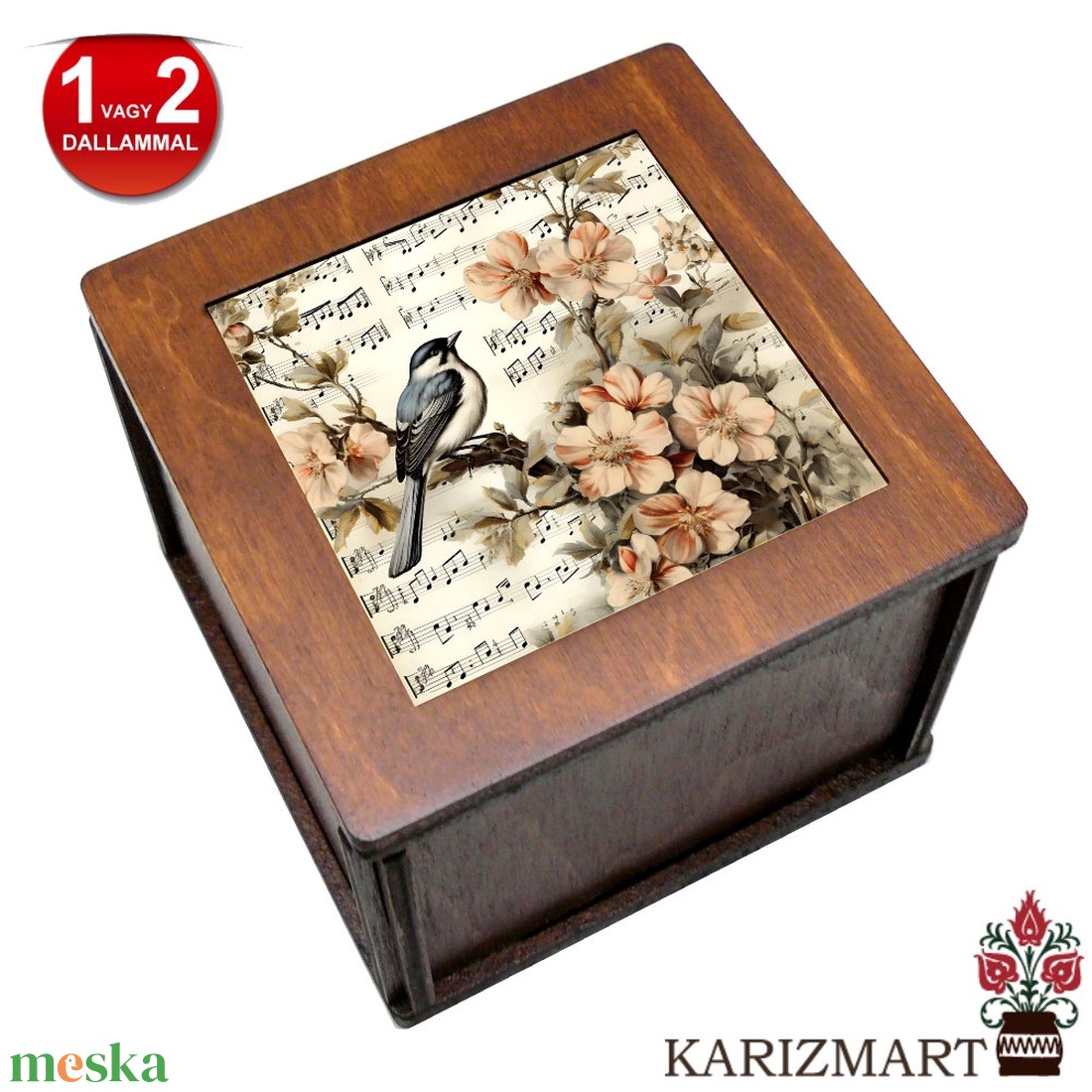  Zenélő doboz Zenedoboz Énekesmadár #ZD01-16 - otthon & életmód - dekoráció - asztal és polc dekoráció - zenedoboz - Meska.hu