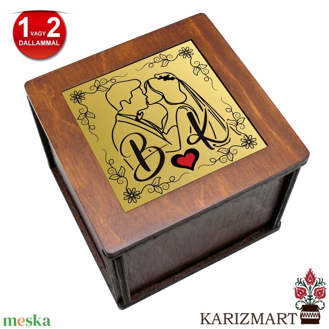  Zenélő doboz Zenedoboz Házasságkötés #ZD01-30 - otthon & életmód - dekoráció - asztal és polc dekoráció - zenedoboz - Meska.hu