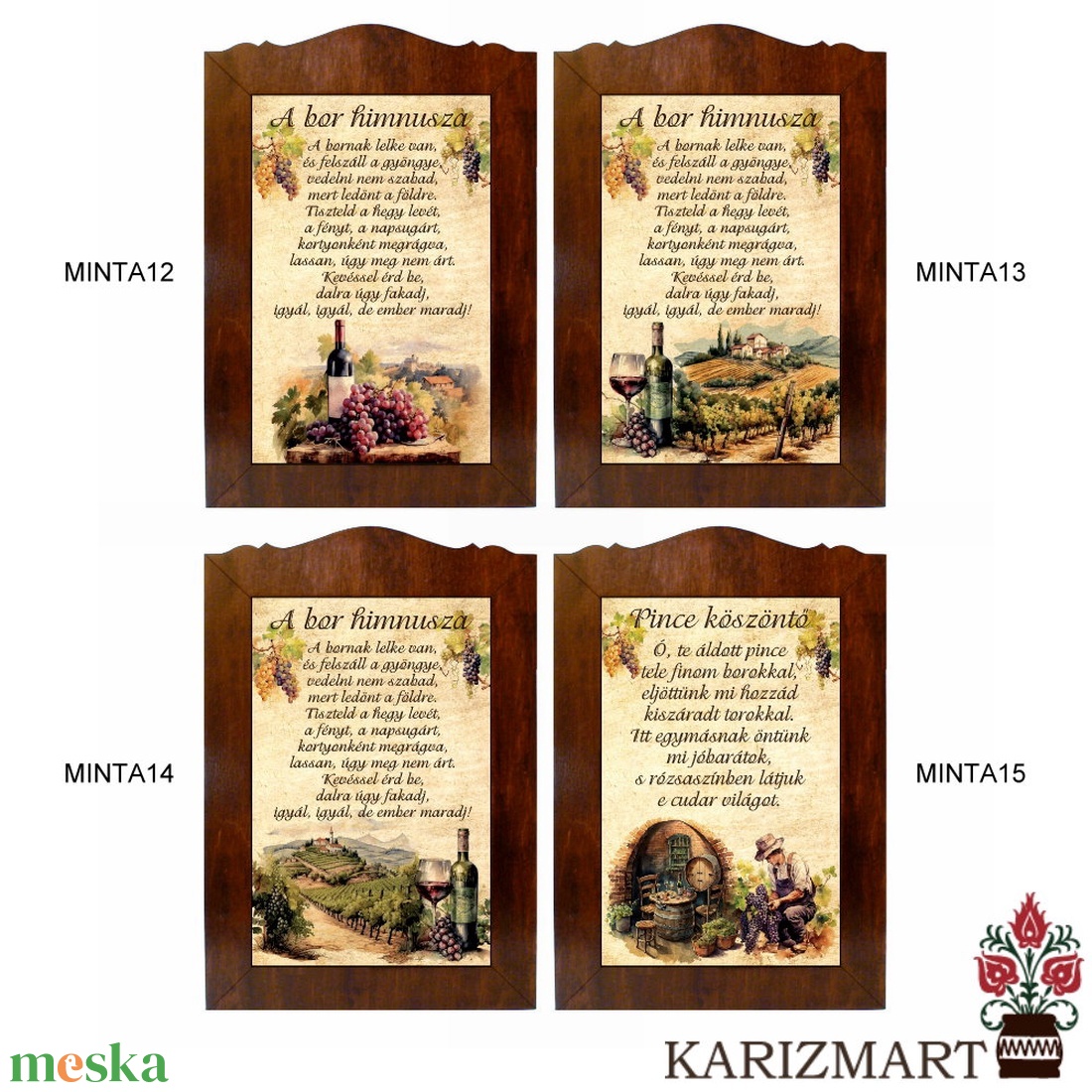 Táblakép -Áldás, Himnusz, Pince köszöntő- Választható mintával #TK01 (7-15) - otthon & életmód - vallás - házi áldás - Meska.hu
