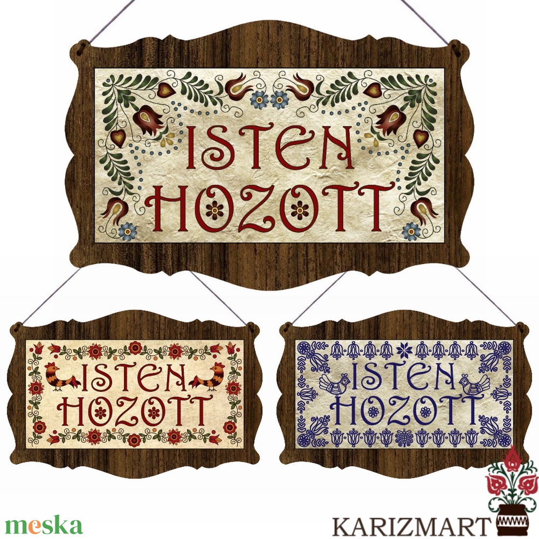 Ajtótábla Isten hozott -választható mintával- #AT01 (1-3) - otthon & életmód - dekoráció - ajtó- és ablak dekoráció - ajtótábla - Meska.hu