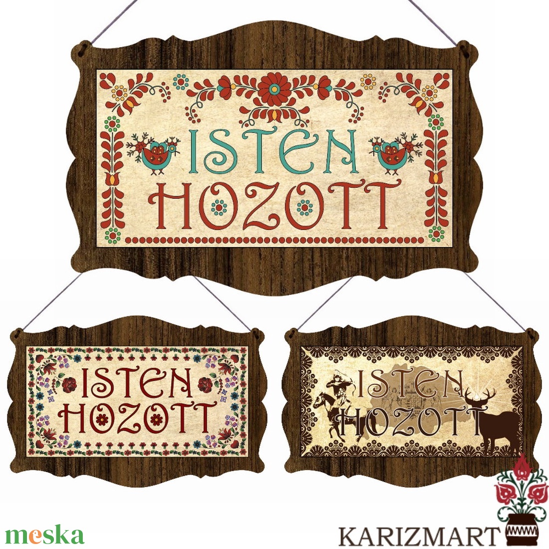 Ajtótábla Isten hozott -választható mintával- #AT01 (4-6) - otthon & életmód - dekoráció - ajtó- és ablak dekoráció - ajtótábla - Meska.hu