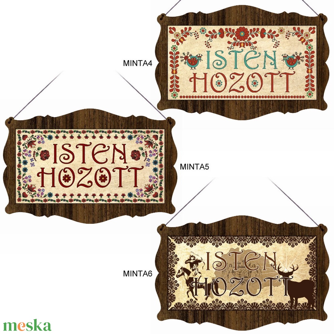 Ajtótábla Isten hozott -választható mintával- #AT01 (4-6) - otthon & életmód - dekoráció - ajtó- és ablak dekoráció - ajtótábla - Meska.hu