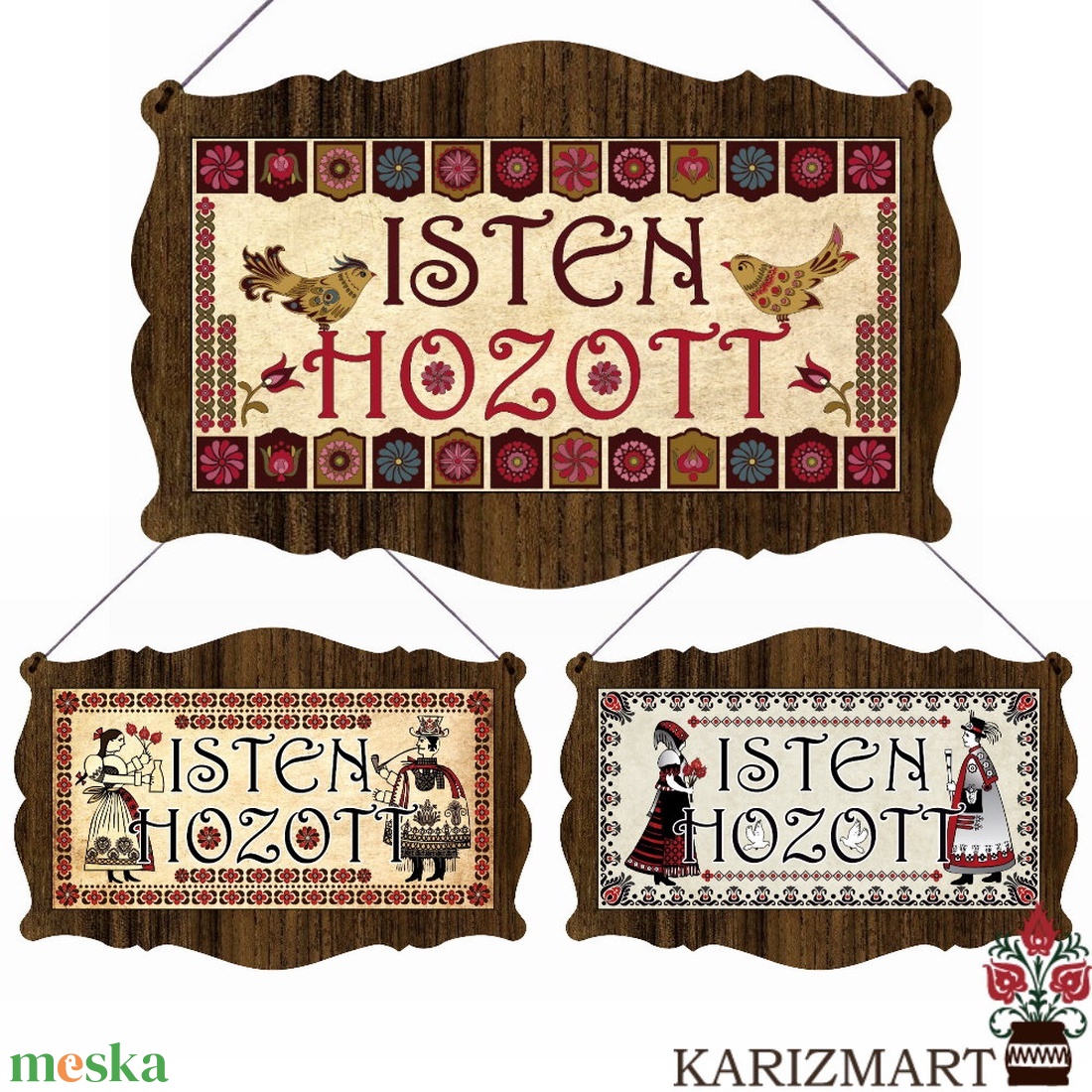 Ajtótábla Isten hozott -választható mintával- #AT01 (7-9) - otthon & életmód - dekoráció - ajtó- és ablak dekoráció - ajtótábla - Meska.hu