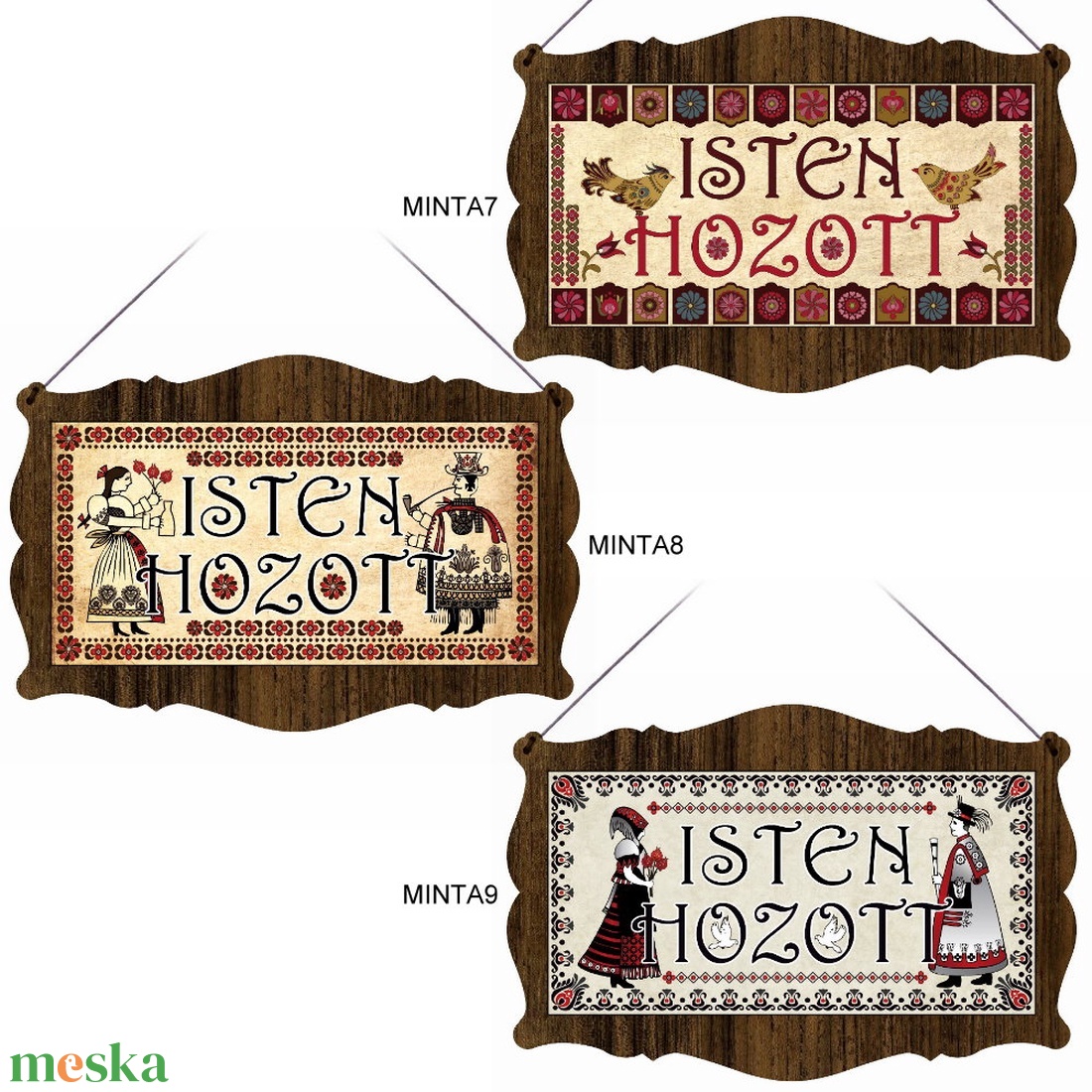 Ajtótábla Isten hozott -választható mintával- #AT01 (7-9) - otthon & életmód - dekoráció - ajtó- és ablak dekoráció - ajtótábla - Meska.hu