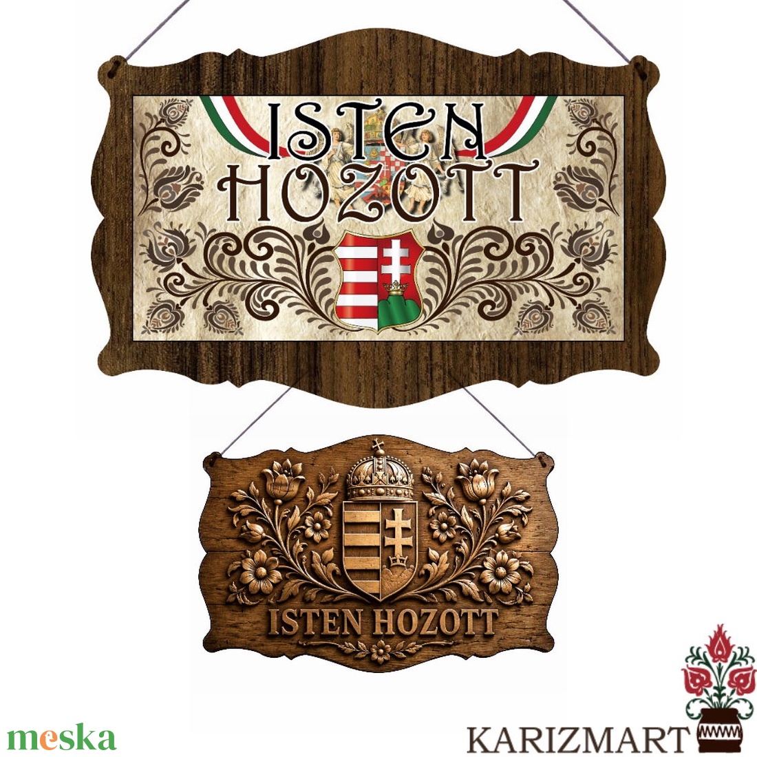 Ajtótábla Isten hozott -választható mintával- #AT01 (10-11) - otthon & életmód - dekoráció - ajtó- és ablak dekoráció - ajtótábla - Meska.hu