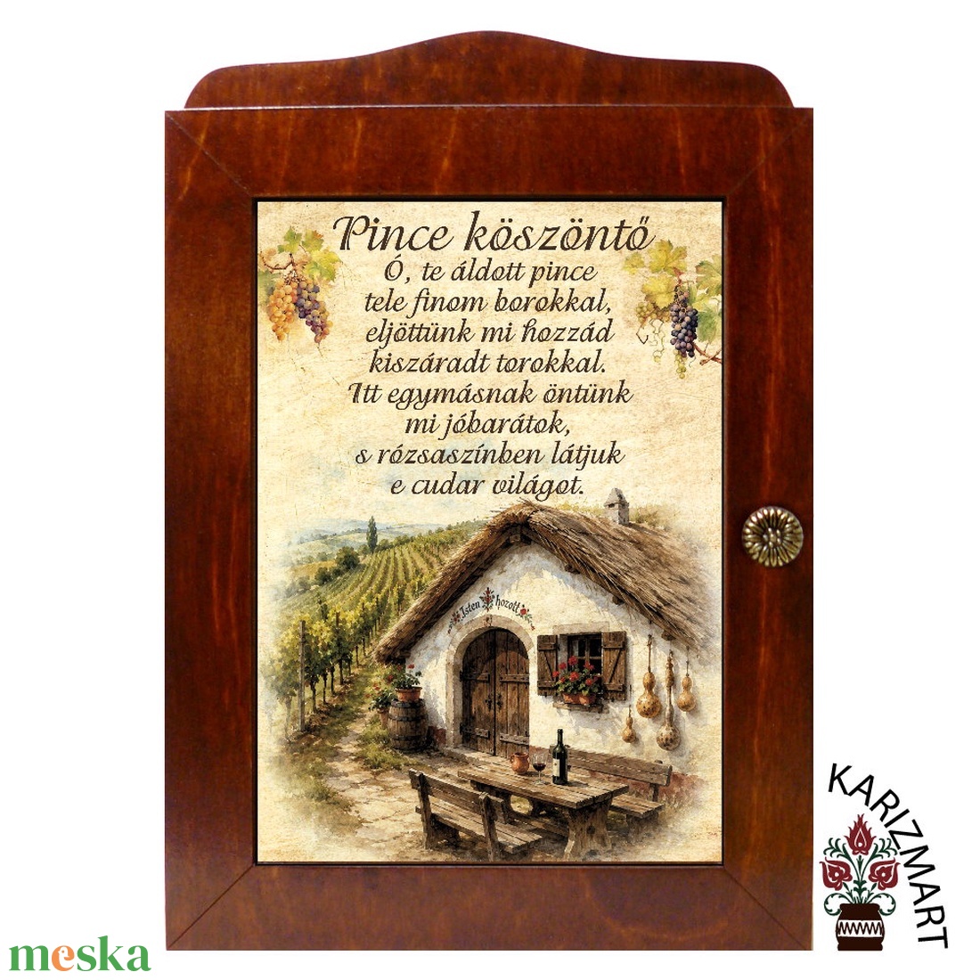 Kulcstartó szekrény, kulcsos szekrény Pince köszöntő #KSZ01-16 - otthon & életmód - dekoráció - fali és függő dekoráció - fali kulcstartó - Meska.hu