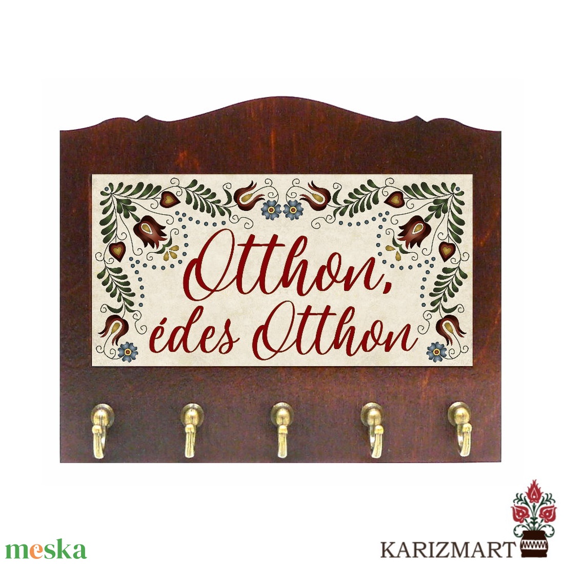 Fali Kulcsakasztó Kulcstartó -választható felirat- Jász motívum #KA02-01 - otthon & életmód - dekoráció - fali és függő dekoráció - fali kulcstartó - Meska.hu