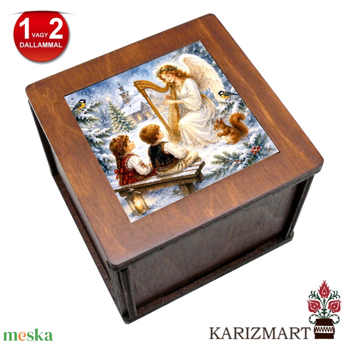 � Zenélő doboz Zenedoboz Karácsonyi képpel #ZD01-31 - otthon & életmód - dekoráció - asztal és polc dekoráció - zenedoboz - Meska.hu