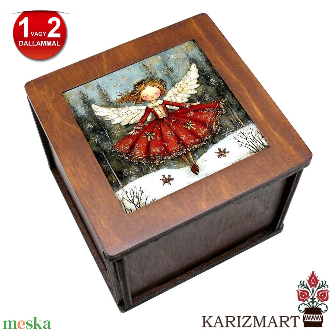 � Zenélő doboz Zenedoboz Karácsonyi képpel #ZD01-32 - otthon & életmód - dekoráció - asztal és polc dekoráció - zenedoboz - Meska.hu