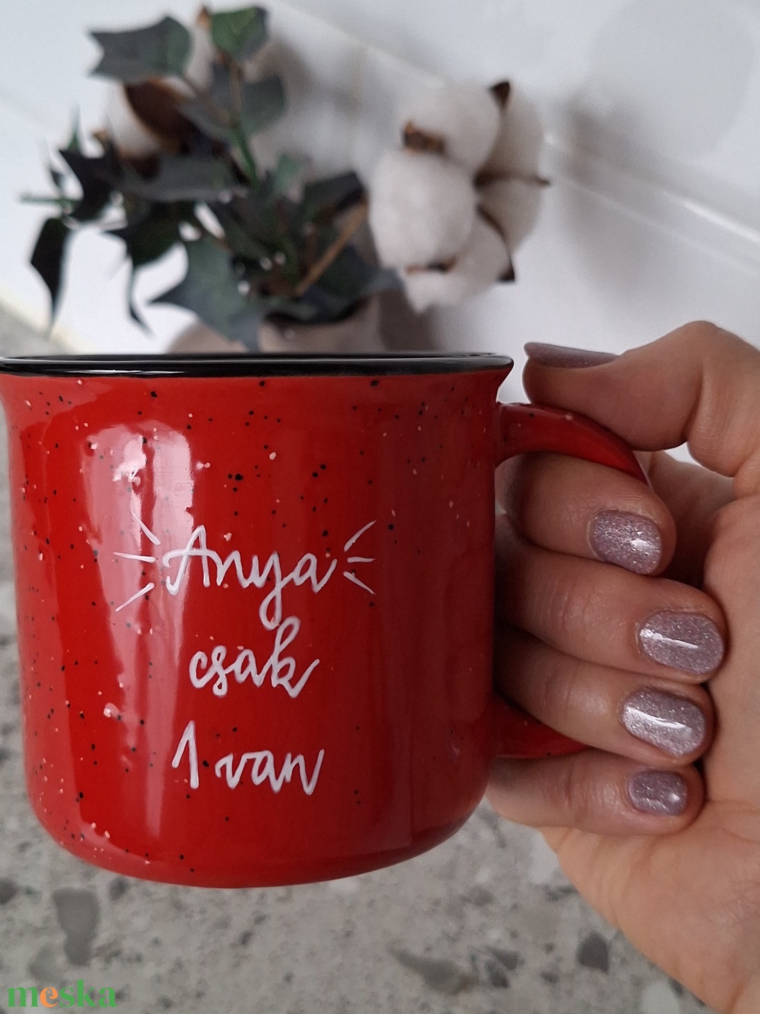 Kézzel írt bögre: Anya csak 1 van - otthon & életmód - konyhafelszerelés, tálalás - tálalás - bögre & csésze - Meska.hu