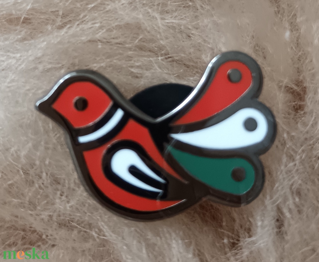 Kreatív fém kokárda - madárka - ékszer - kitűző és bross - Meska.hu