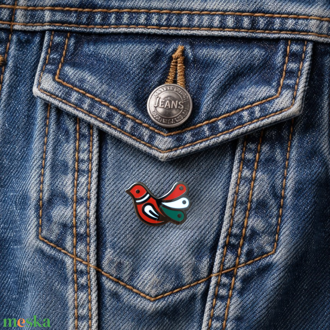 Kreatív fém kokárda - madárka - ékszer - kitűző és bross - Meska.hu