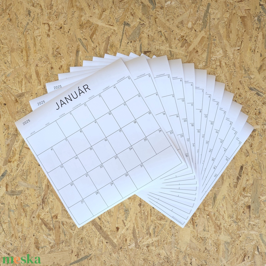 OUTLET _ 50% kedvezmény _ GRÁF havi poszternaptár / nagyméretű tervező naptár lapok 12 hónapra - otthon & életmód - papír, írószer - naptár & tervező - Meska.hu