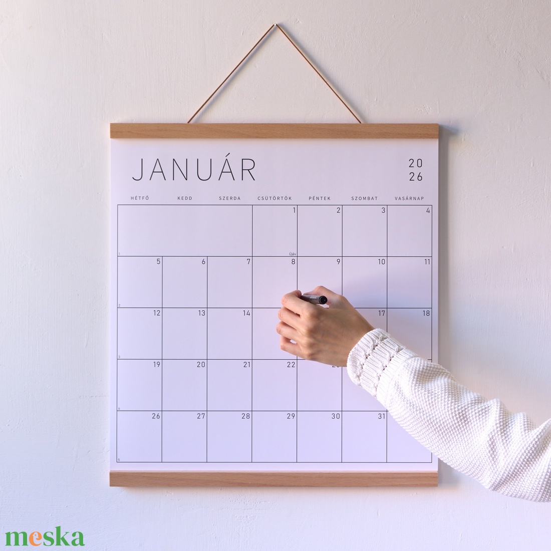 SZETT XVIII. / 2026. naptári év / naptár + tartó + matrica / Havi, kisméretű tervező - otthon & életmód - papír, írószer - naptár & tervező - Meska.hu