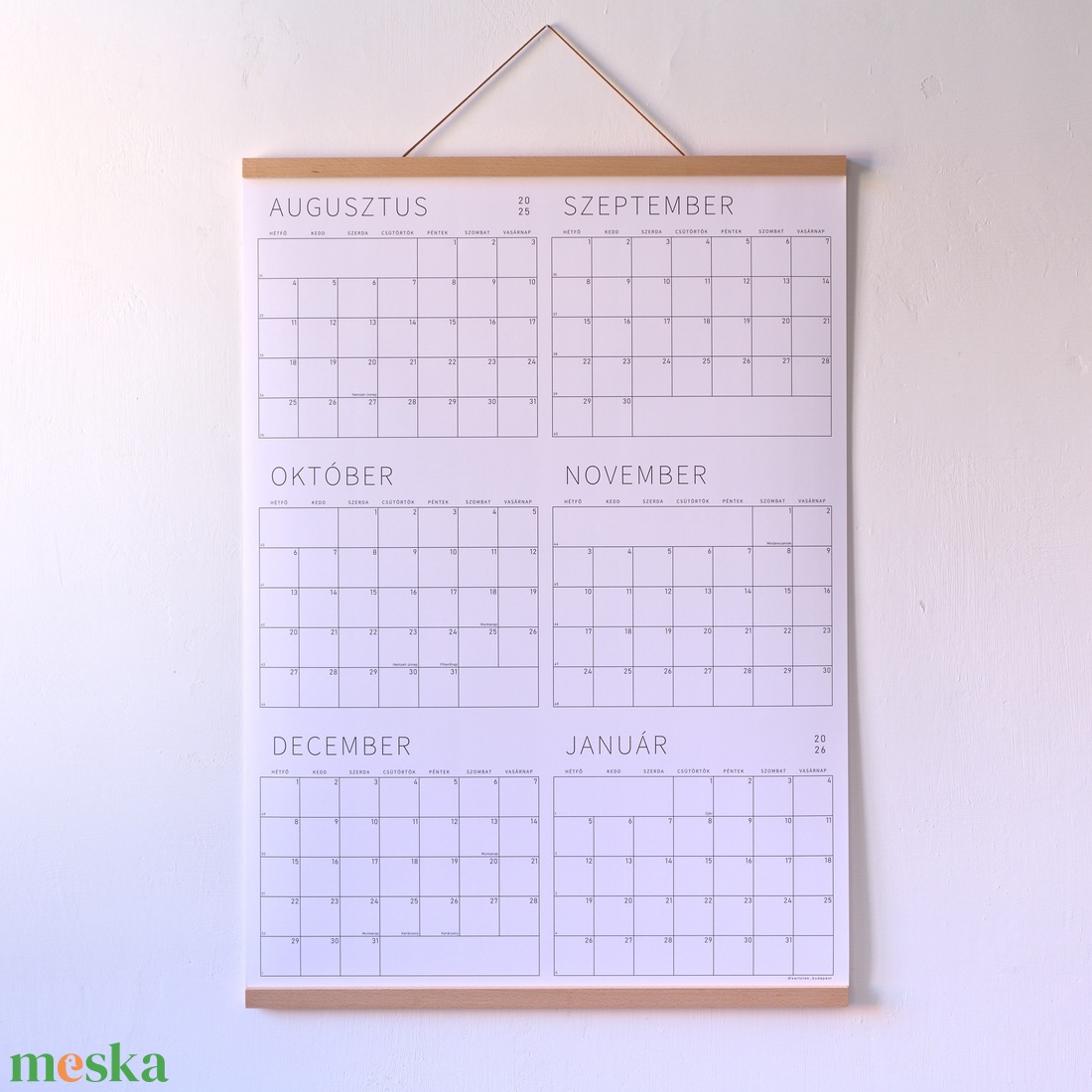 GRÁF poszternaptár XIII. / 2025-2026. akadémiai év / Féléves, nagyméretű, függőleges fali tervező - otthon & életmód - papír, írószer - naptár & tervező - Meska.hu