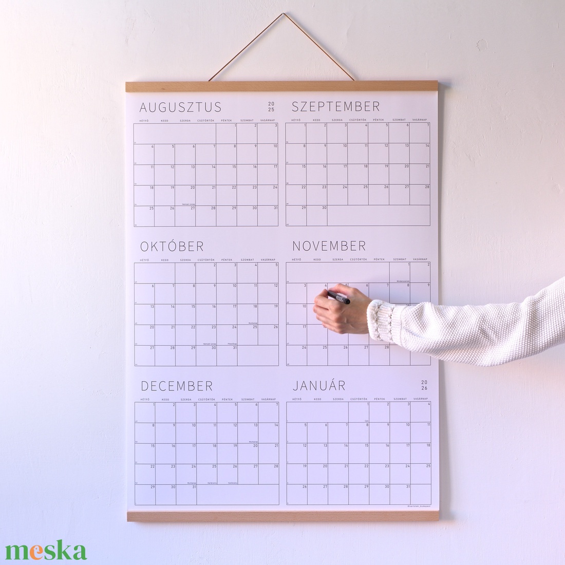 GRÁF poszternaptár XIII. / 2025-2026. akadémiai év / Féléves, nagyméretű, függőleges fali tervező - otthon & életmód - papír, írószer - naptár & tervező - Meska.hu