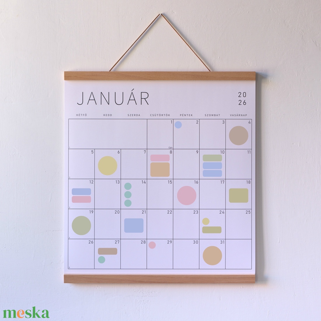 SZETT XVIII. / 2026. naptári év / naptár + tartó + matrica / Havi, kisméretű tervező - otthon & életmód - papír, írószer - naptár & tervező - Meska.hu