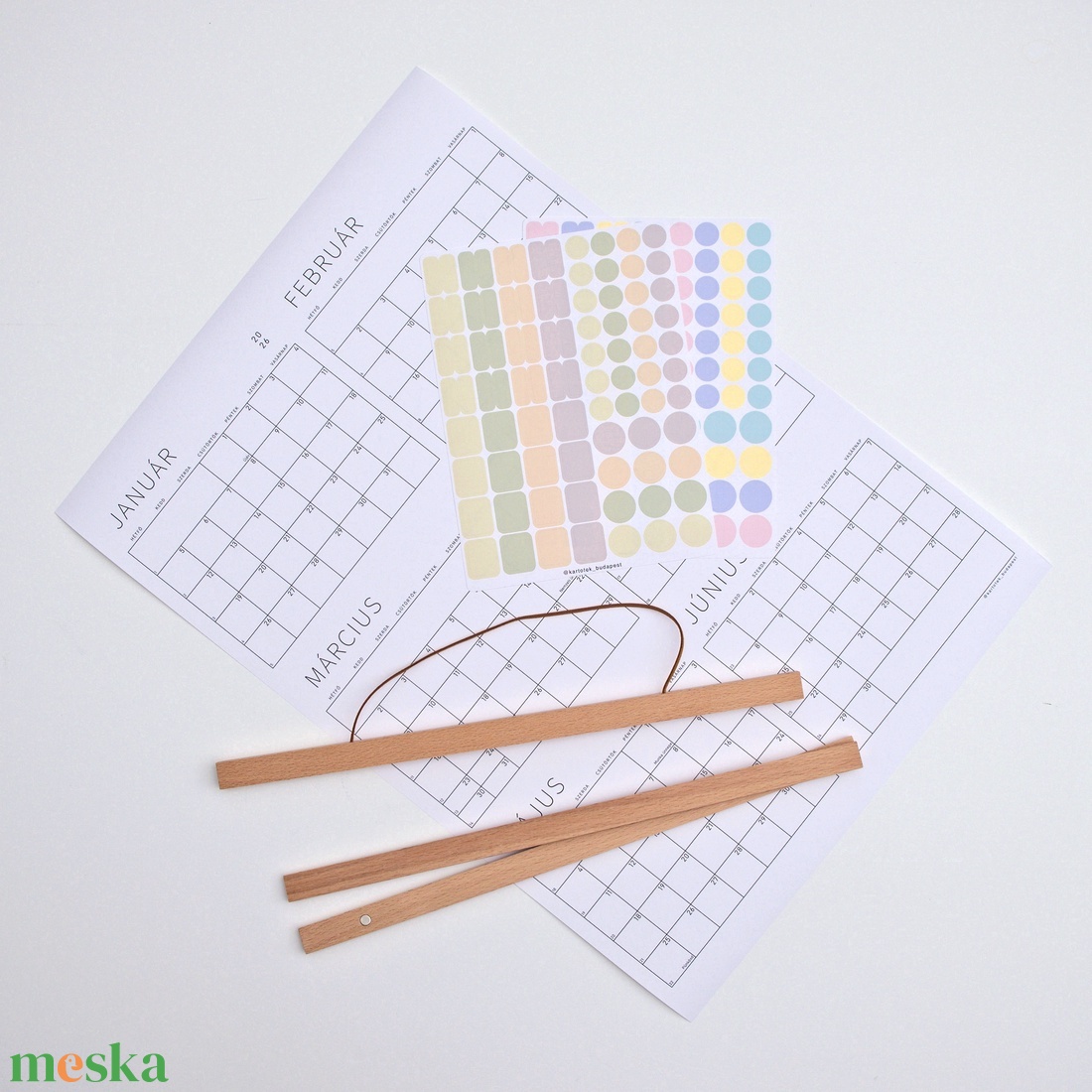 GRÁF féléves poszternaptár / kisméretű függőleges fali tervező naptár / 2025 / 2026 - otthon & életmód - papír, írószer - naptár & tervező - Meska.hu