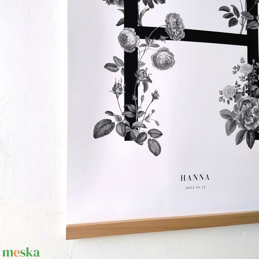 RÓZSA iniciálé poszter - otthon & életmód - babaszoba, gyerekszoba - babaszoba, gyerekszoba - Meska.hu