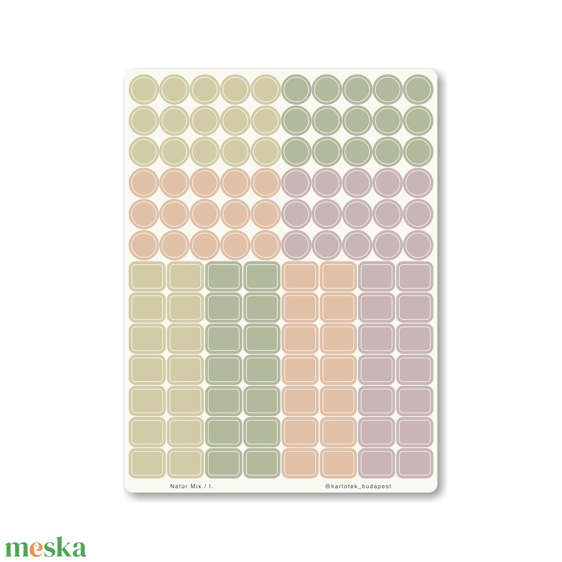 INDEX MIX naptármatricák / Natúr Mix I. - otthon & életmód - papír, írószer - matrica, matrica csomag - Meska.hu