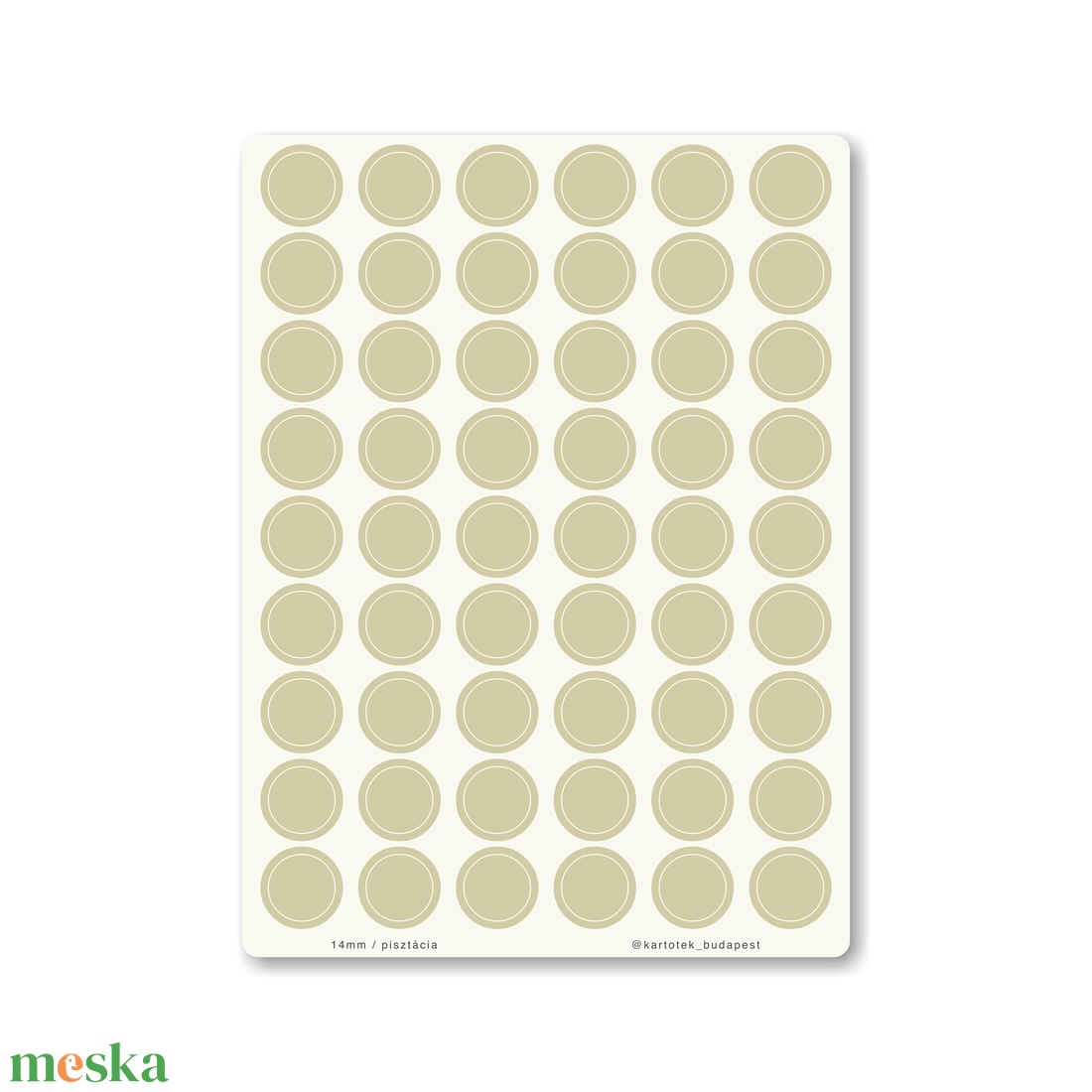 INDEX MONO naptármatricák / 14mm / pisztácia - otthon & életmód - papír, írószer - matrica, matrica csomag - Meska.hu