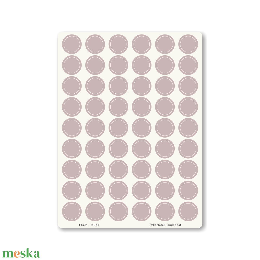 INDEX MONO naptármatricák / 14mm / taupe - otthon & életmód - papír, írószer - matrica, matrica csomag - Meska.hu