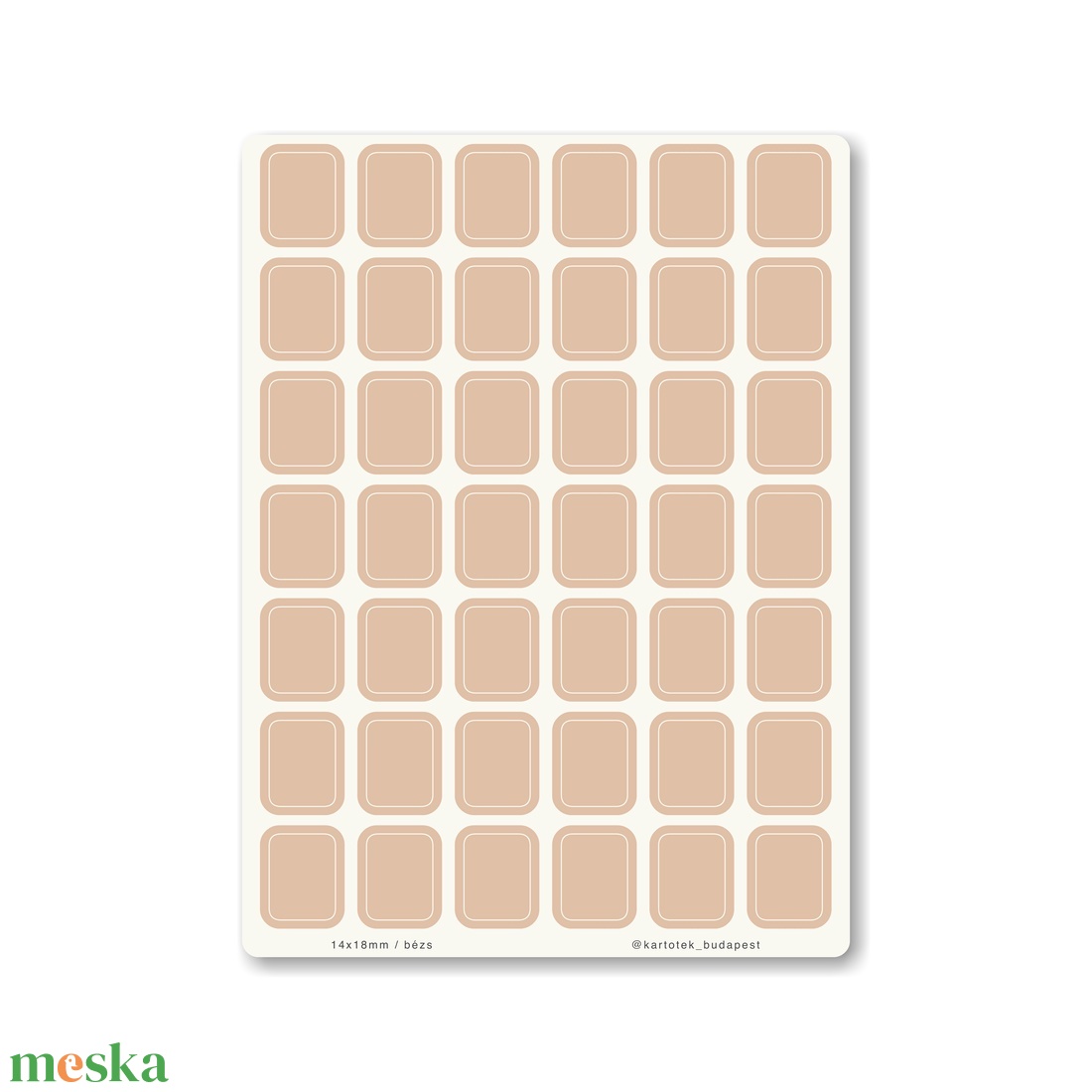 INDEX MONO naptármatricák / 14x18mm / bézs - otthon & életmód - papír, írószer - matrica, matrica csomag - Meska.hu