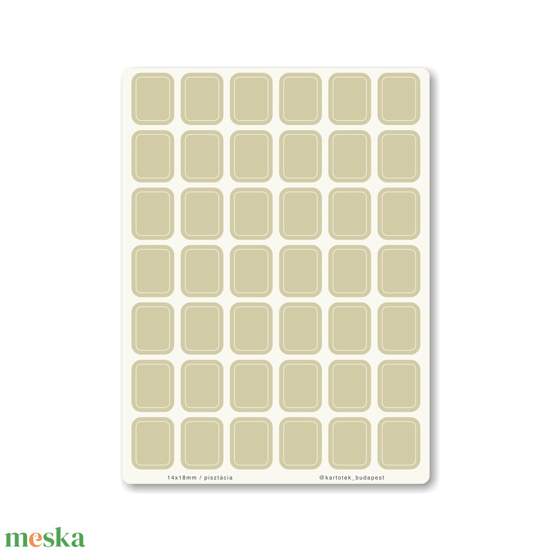 INDEX MONO naptármatricák / 14x18mm / pisztácia - otthon & életmód - papír, írószer - matrica, matrica csomag - Meska.hu