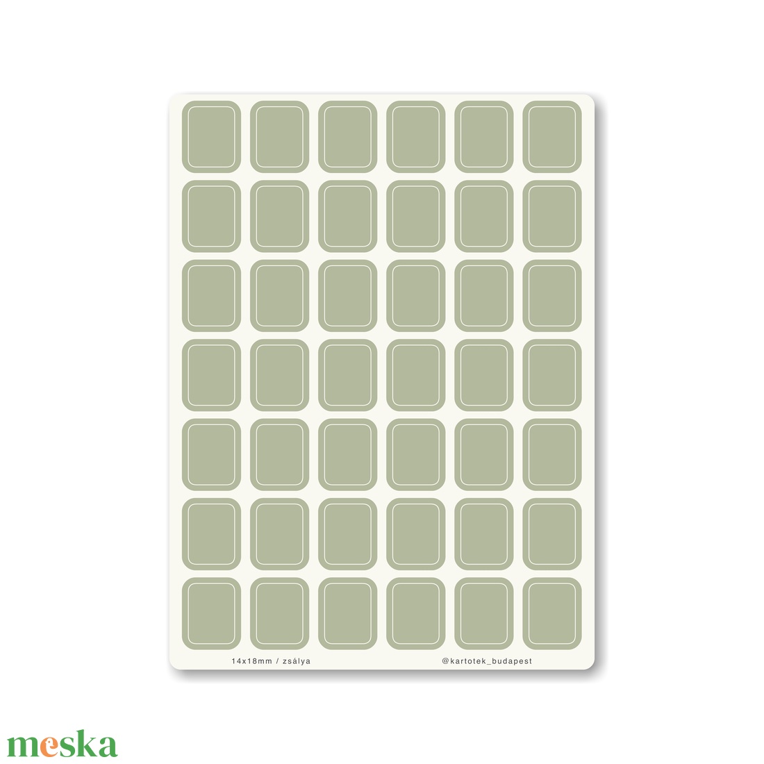 INDEX MONO naptármatricák / 14x18mm / zsálya - otthon & életmód - papír, írószer - matrica, matrica csomag - Meska.hu