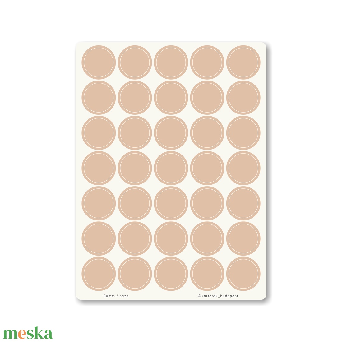 INDEX MONO naptármatricák / 20mm / bézs - otthon & életmód - papír, írószer - matrica, matrica csomag - Meska.hu