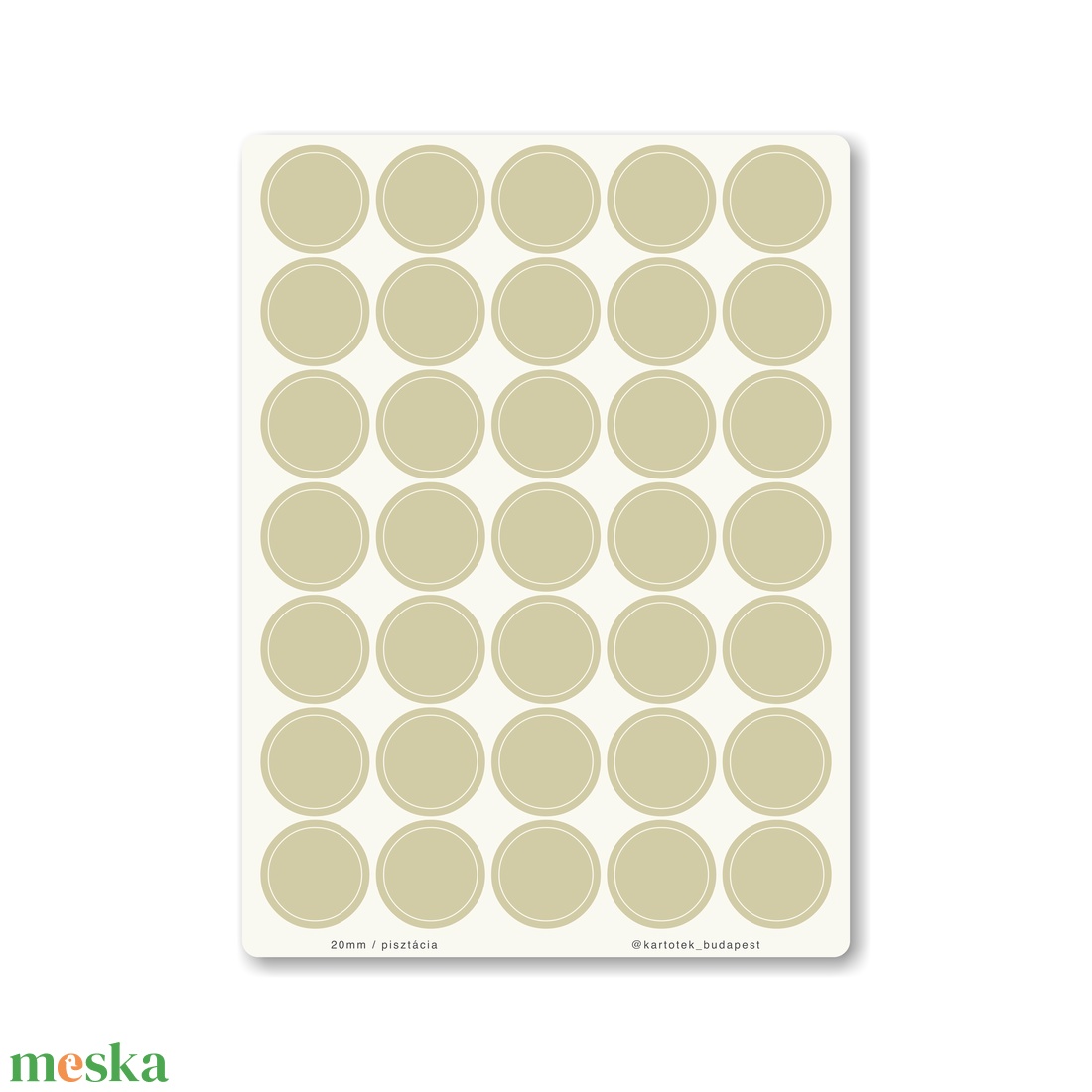 INDEX MONO naptármatricák / 20mm / pisztácia - otthon & életmód - papír, írószer - matrica, matrica csomag - Meska.hu