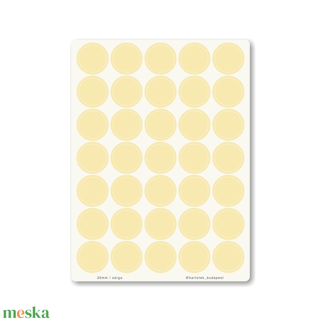 INDEX MONO naptármatricák / 20mm / sárga - otthon & életmód - papír, írószer - matrica, matrica csomag - Meska.hu