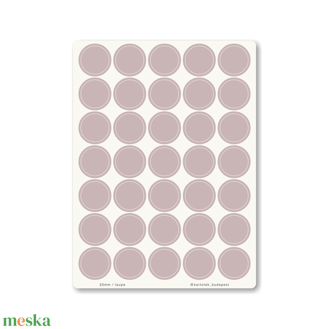 INDEX MONO naptármatricák / 20mm / taupe - otthon & életmód - papír, írószer - matrica, matrica csomag - Meska.hu