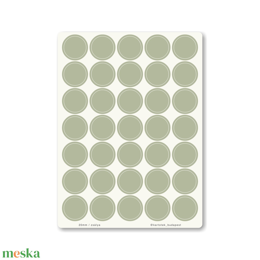 INDEX MONO naptármatricák / 20mm / zsálya - otthon & életmód - papír, írószer - matrica, matrica csomag - Meska.hu