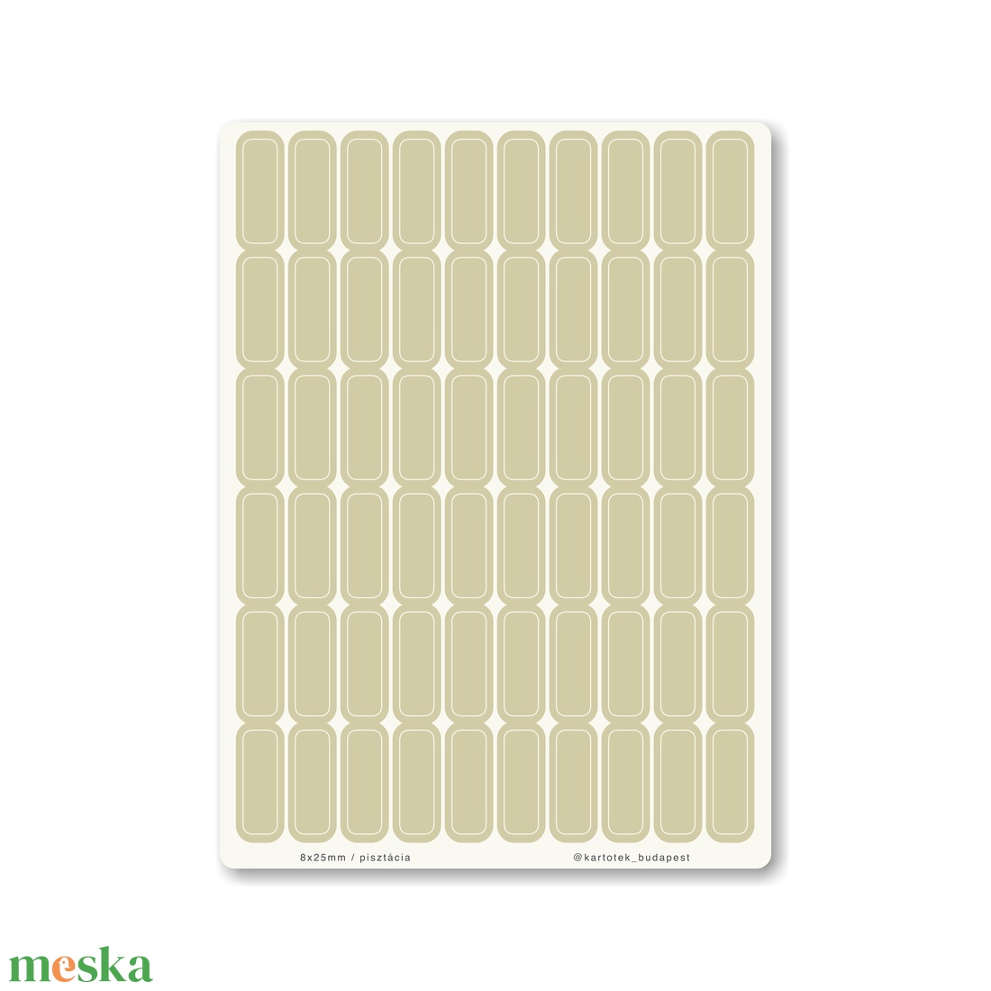 INDEX MONO naptármatricák / 8x25mm / pisztácia - otthon & életmód - papír, írószer - matrica, matrica csomag - Meska.hu