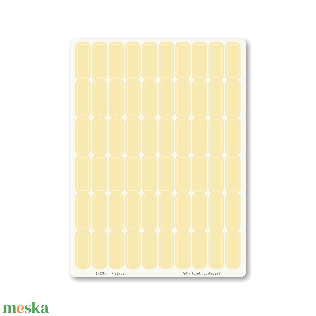 INDEX MONO naptármatricák / 8x25mm / sárga - otthon & életmód - papír, írószer - matrica, matrica csomag - Meska.hu