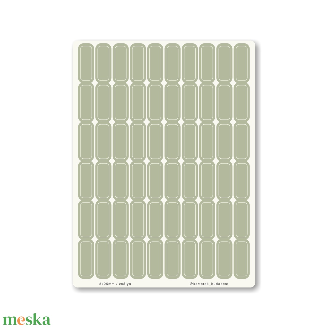 INDEX MONO naptármatricák / 8x25mm / zsálya - otthon & életmód - papír, írószer - matrica, matrica csomag - Meska.hu