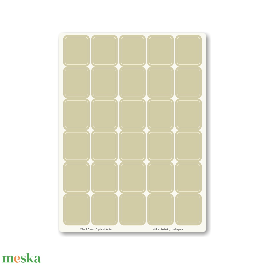 INDEX MONO naptármatricák / 20x25mm / pisztácia - otthon & életmód - papír, írószer - matrica, matrica csomag - Meska.hu
