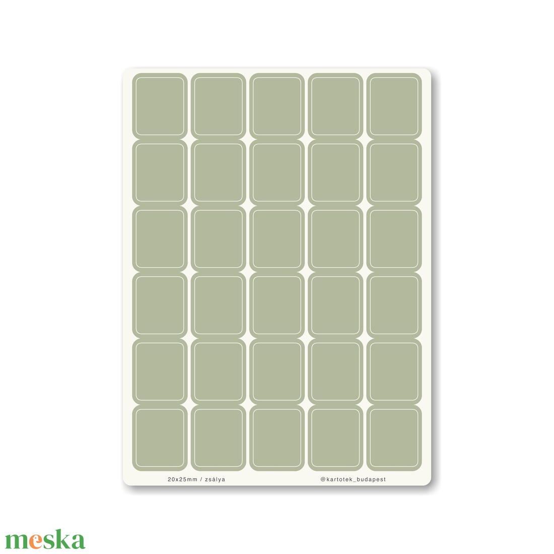 INDEX MONO naptármatricák / 20x25mm / zsálya - otthon & életmód - papír, írószer - matrica, matrica csomag - Meska.hu