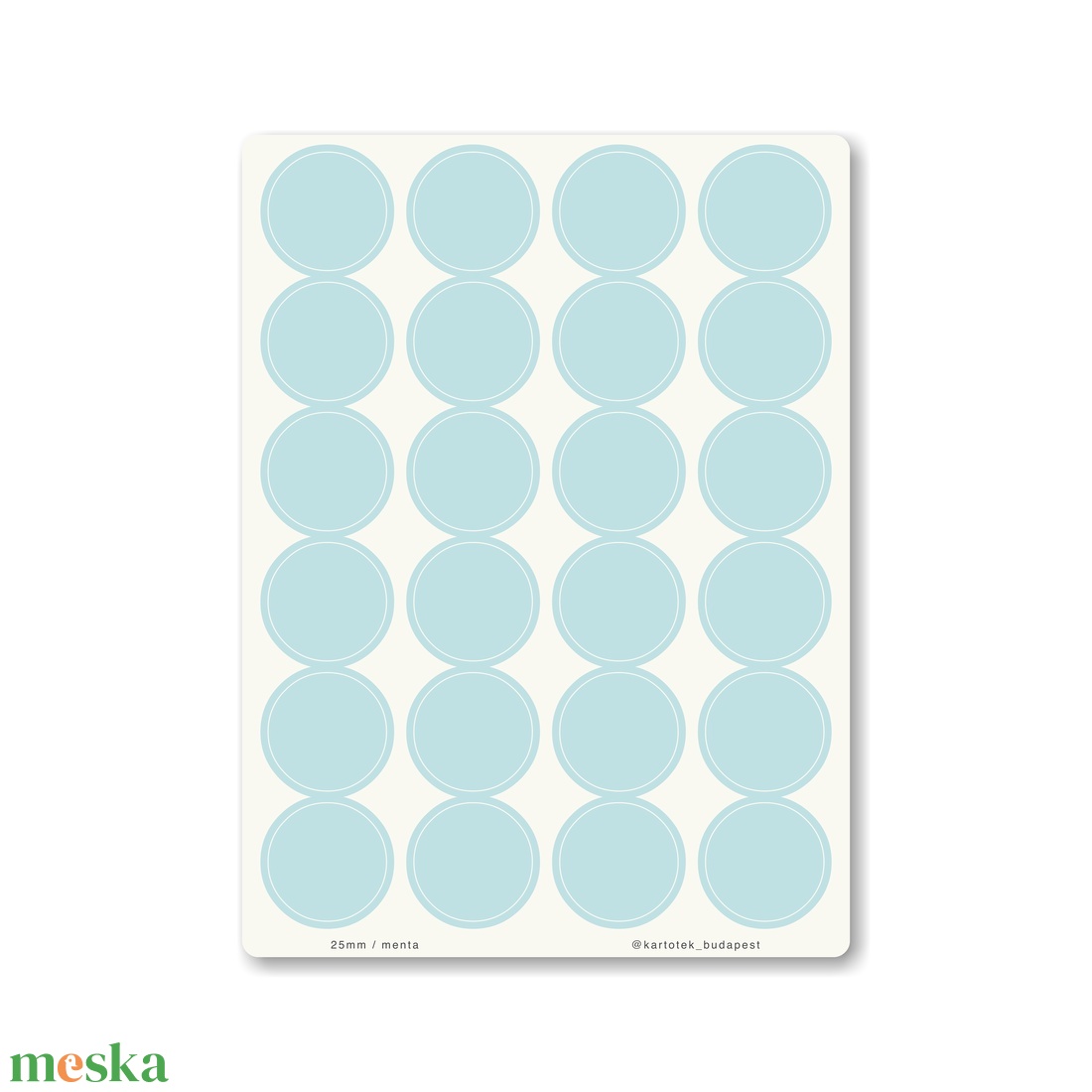 INDEX MONO naptármatricák / 25mm / menta - otthon & életmód - papír, írószer - matrica, matrica csomag - Meska.hu