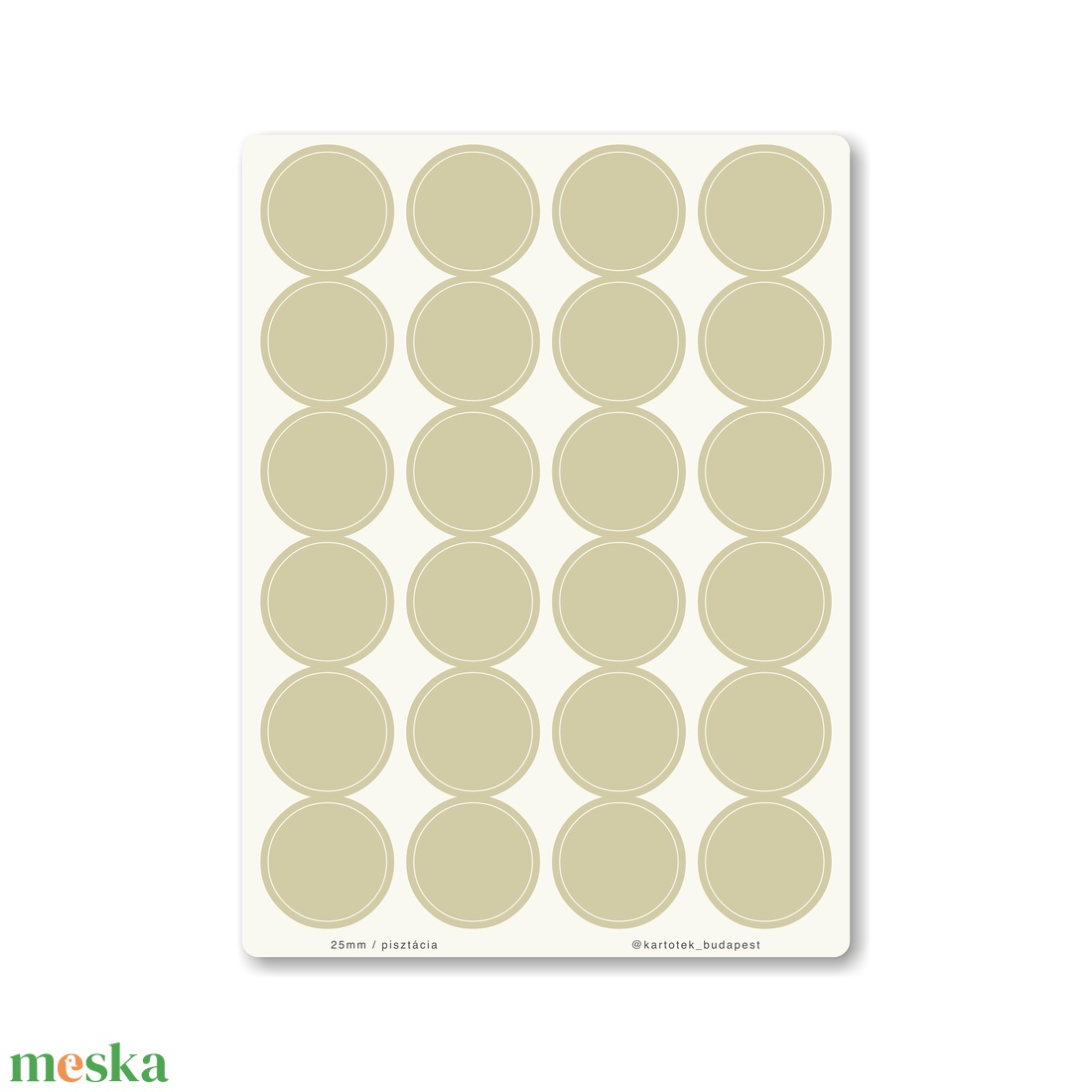 INDEX MONO naptármatricák / 25mm / pisztácia - otthon & életmód - papír, írószer - matrica, matrica csomag - Meska.hu