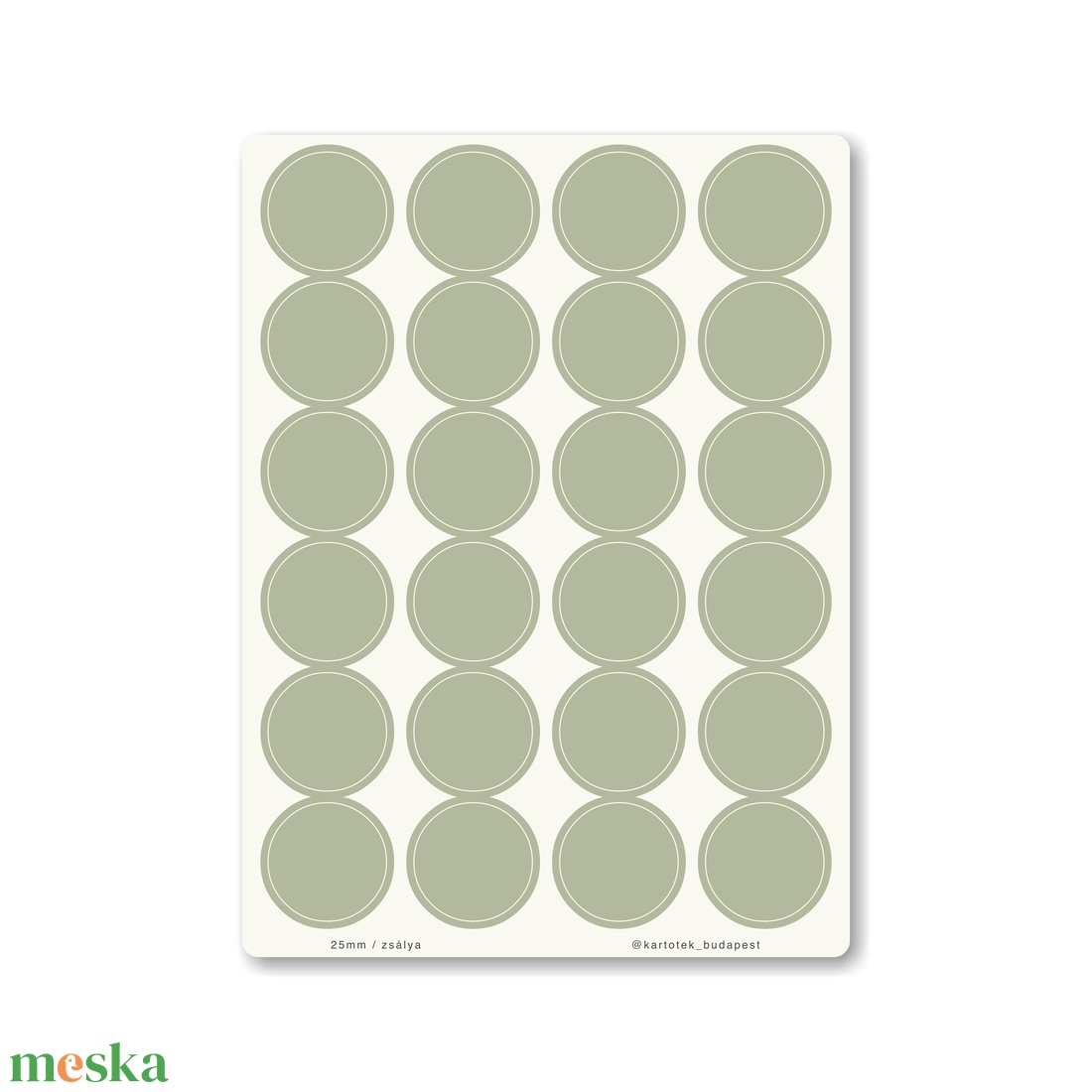 INDEX MONO naptármatricák / 25mm / zsálya - otthon & életmód - papír, írószer - matrica, matrica csomag - Meska.hu