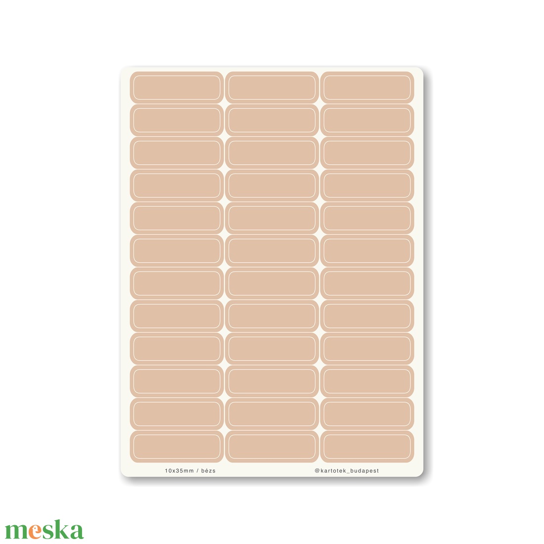 INDEX MONO naptármatricák / 10x35mm / bézs - otthon & életmód - papír, írószer - matrica, matrica csomag - Meska.hu