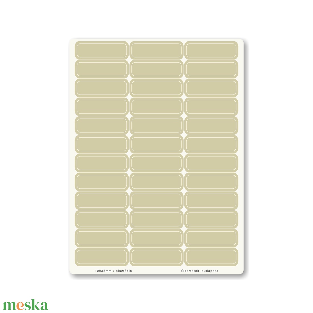 INDEX MONO naptármatricák / 10x35mm / pisztácia - otthon & életmód - papír, írószer - matrica, matrica csomag - Meska.hu
