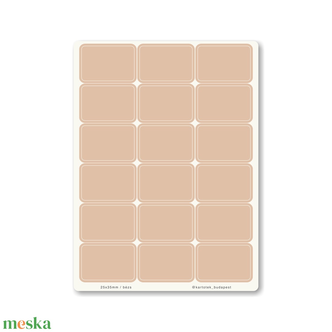 INDEX MONO naptármatricák / 25x35mm / bézs - otthon & életmód - papír, írószer - matrica, matrica csomag - Meska.hu