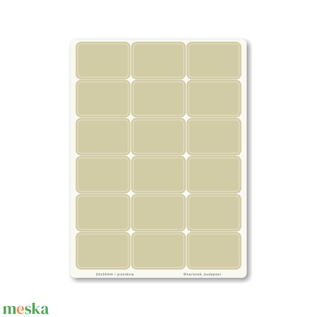 INDEX MONO naptármatricák / 25x35mm / pisztácia - otthon & életmód - papír, írószer - matrica, matrica csomag - Meska.hu