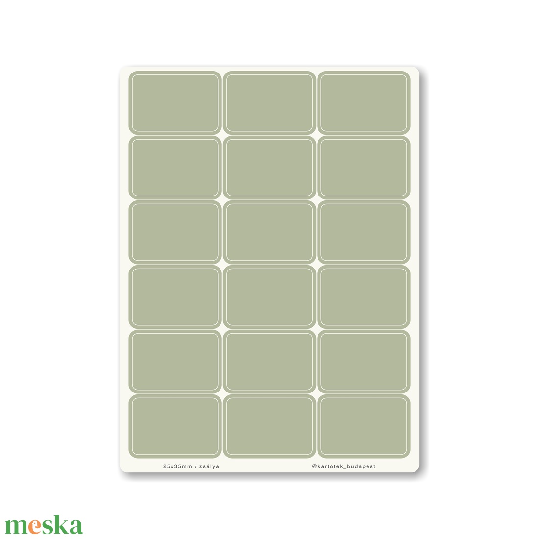 INDEX MONO naptármatricák / 25x35mm / zsálya - otthon & életmód - papír, írószer - matrica, matrica csomag - Meska.hu